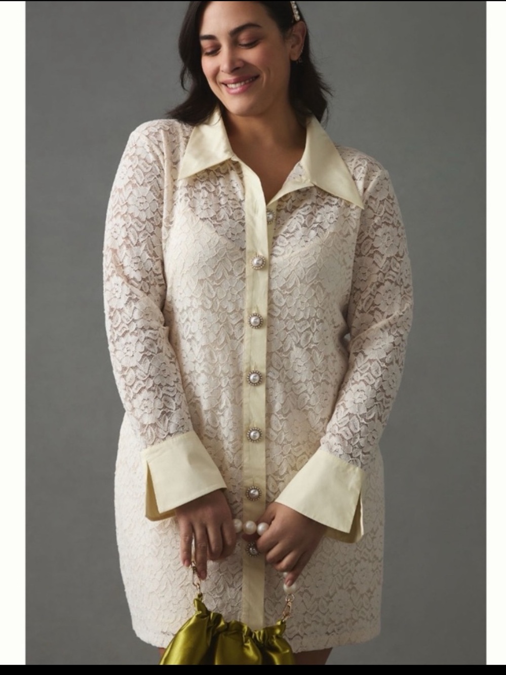 NWT Anthropologie Corey Lynn Calter Lace Shirt Dress